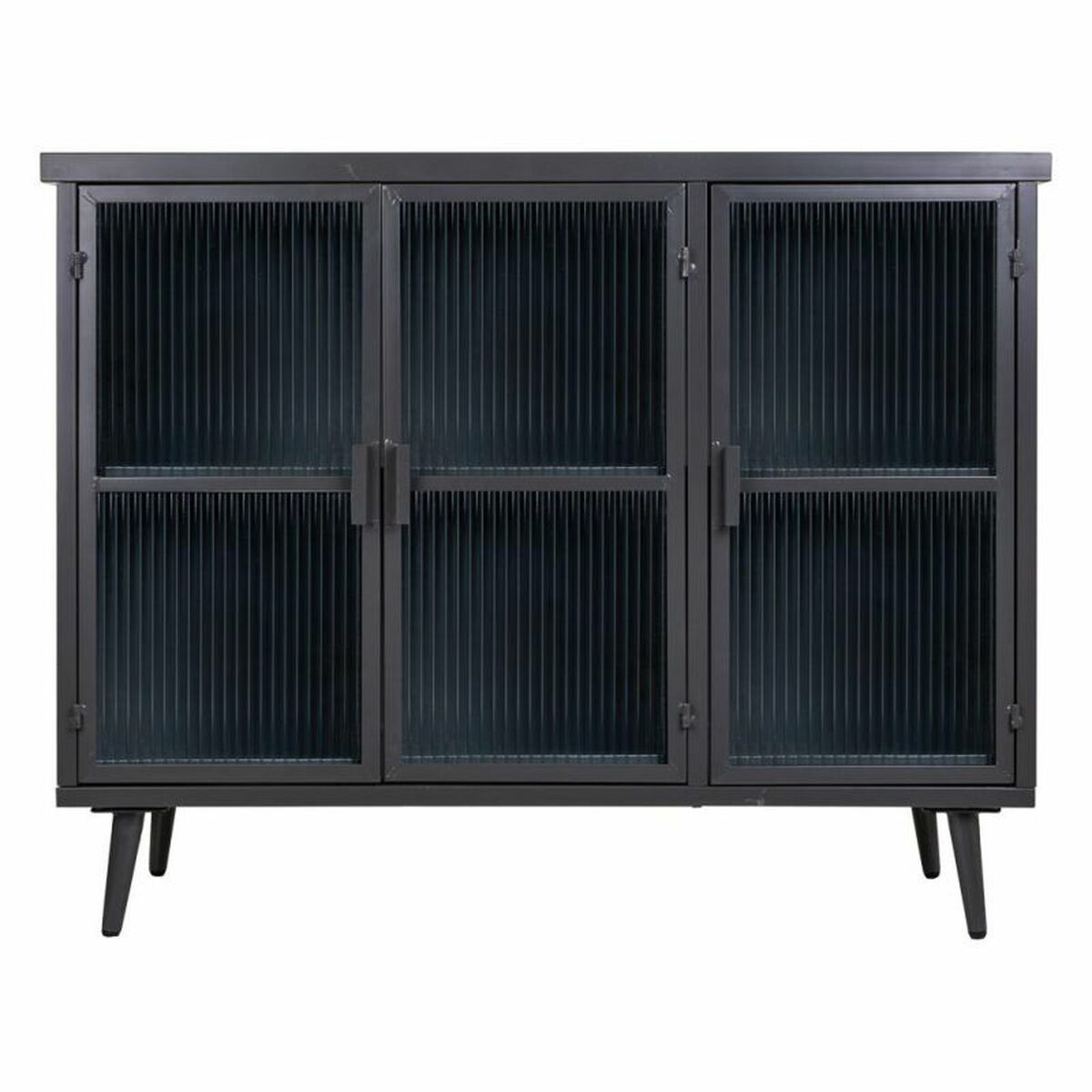 Skänk Alexandra House Living Brun Svart Grå Glas Järn Granträ 33 x 79 x 102 cm - 3