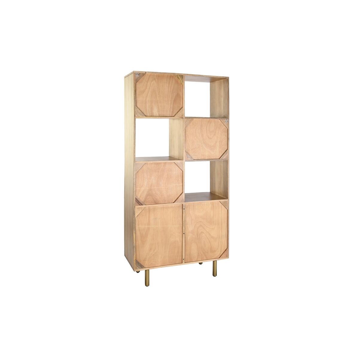 Bokhylla DKD Home Decor Gyllene Naturell Mangoträ 90 x 40 x 180 cm - 2
