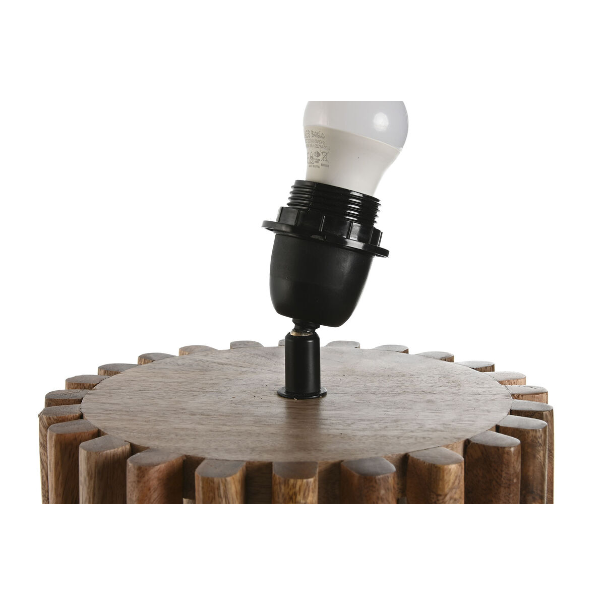 Bordslampa Home ESPRIT Brun Mangoträ 50 W 220 V 23 x 23 x 72 cm - 5