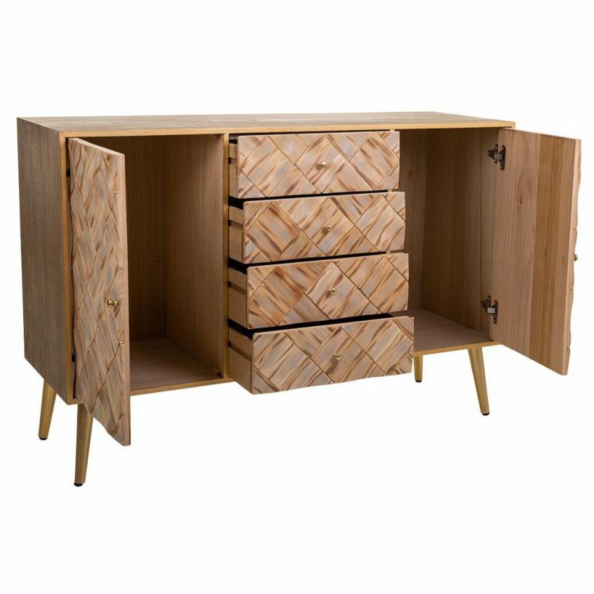 Skänk Alexandra House Living Brun Paulowniaträ 40 x 81 x 120 cm - 5