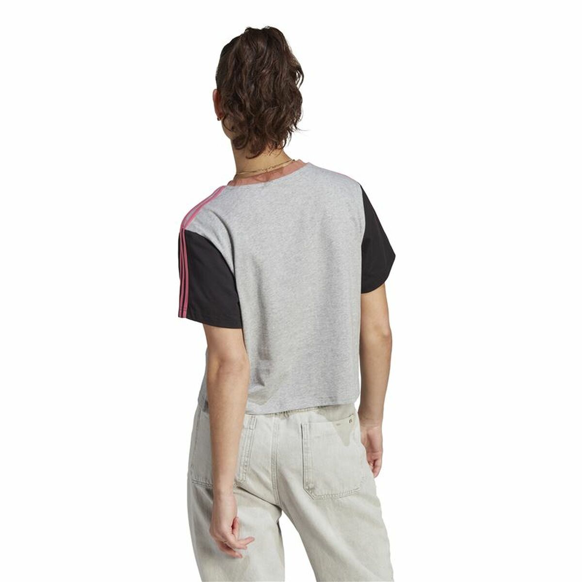 T-shirt med kortärm Dam Adidas 3S Cr Grå - 3