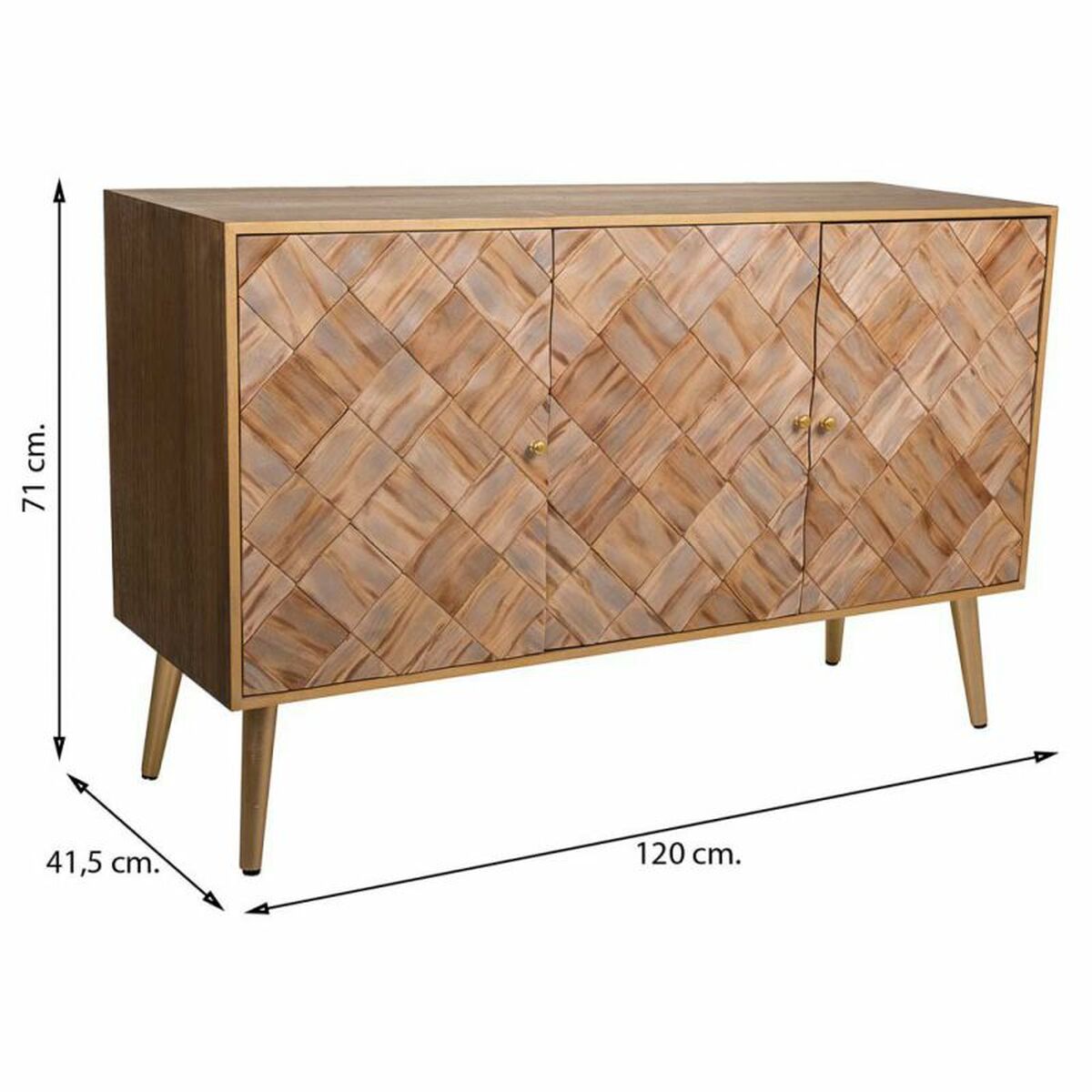 Skänk Alexandra House Living Brun Paulowniaträ 41 x 71 x 120 cm - 8
