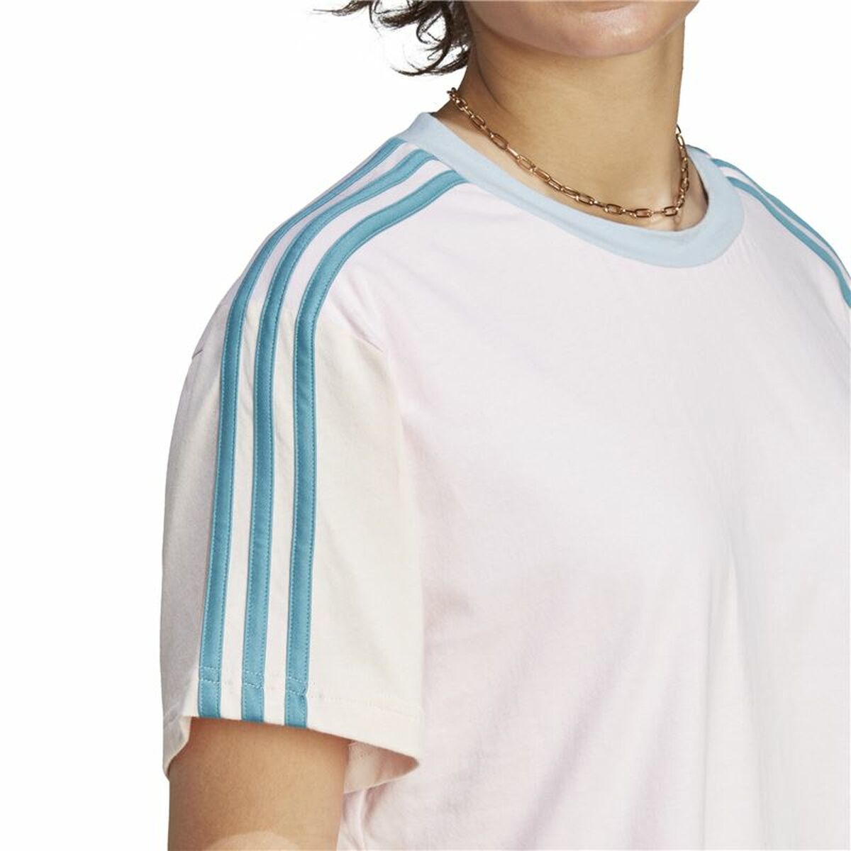 T-shirt med kortärm Dam Adidas 3S Cr Vit - 5
