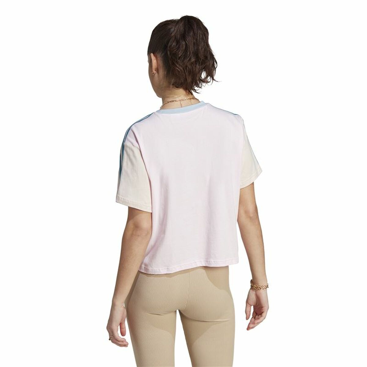 T-shirt med kortärm Dam Adidas 3S Cr Vit - 3