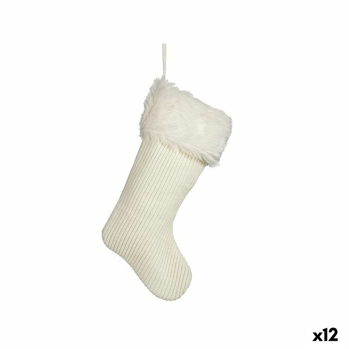 Julgranskula Julstrumpa Vit 25 x 3 x 44 cm (12 antal) - 3
