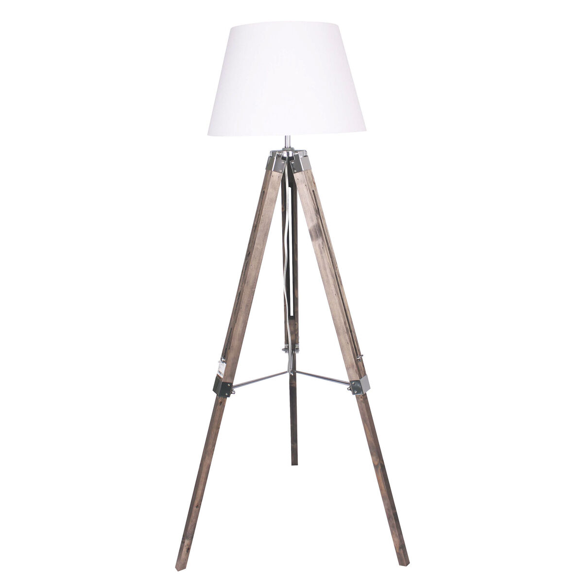 Golvlampa Home ESPRIT Vit Brun Trä 40 x 40 x 150 cm