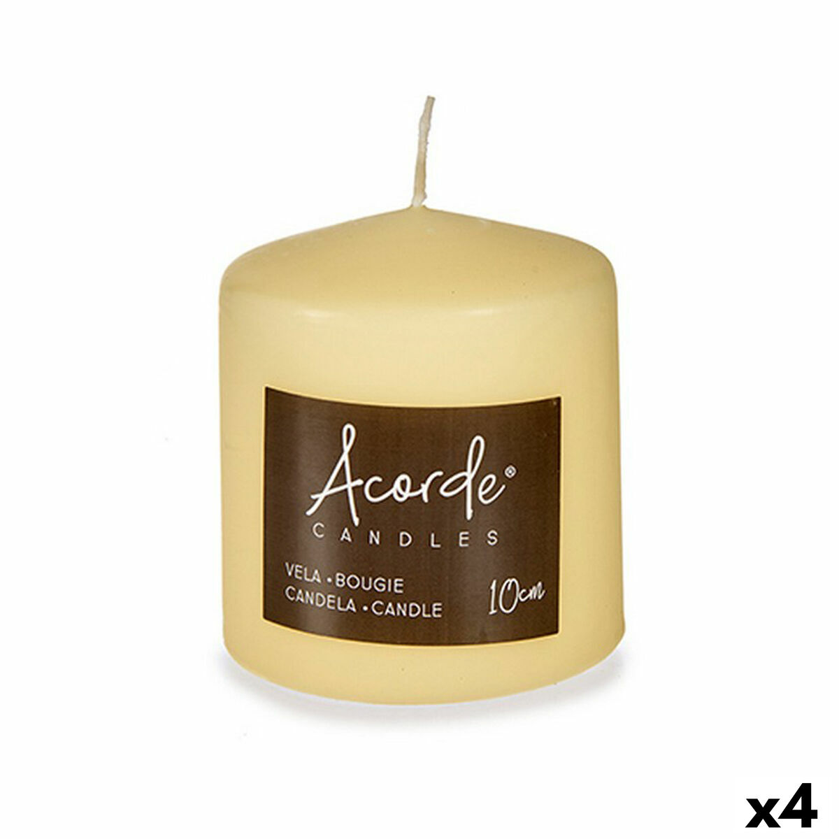 Ljus Acorde Kräm 9 x 10 x 9 cm 8,7 x 10 x 8,7 cm (4 antal) - 3