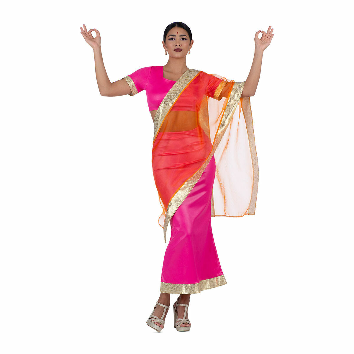 Maskeraddräkt vuxna My Other Me Hindu Orange Rosa - 5