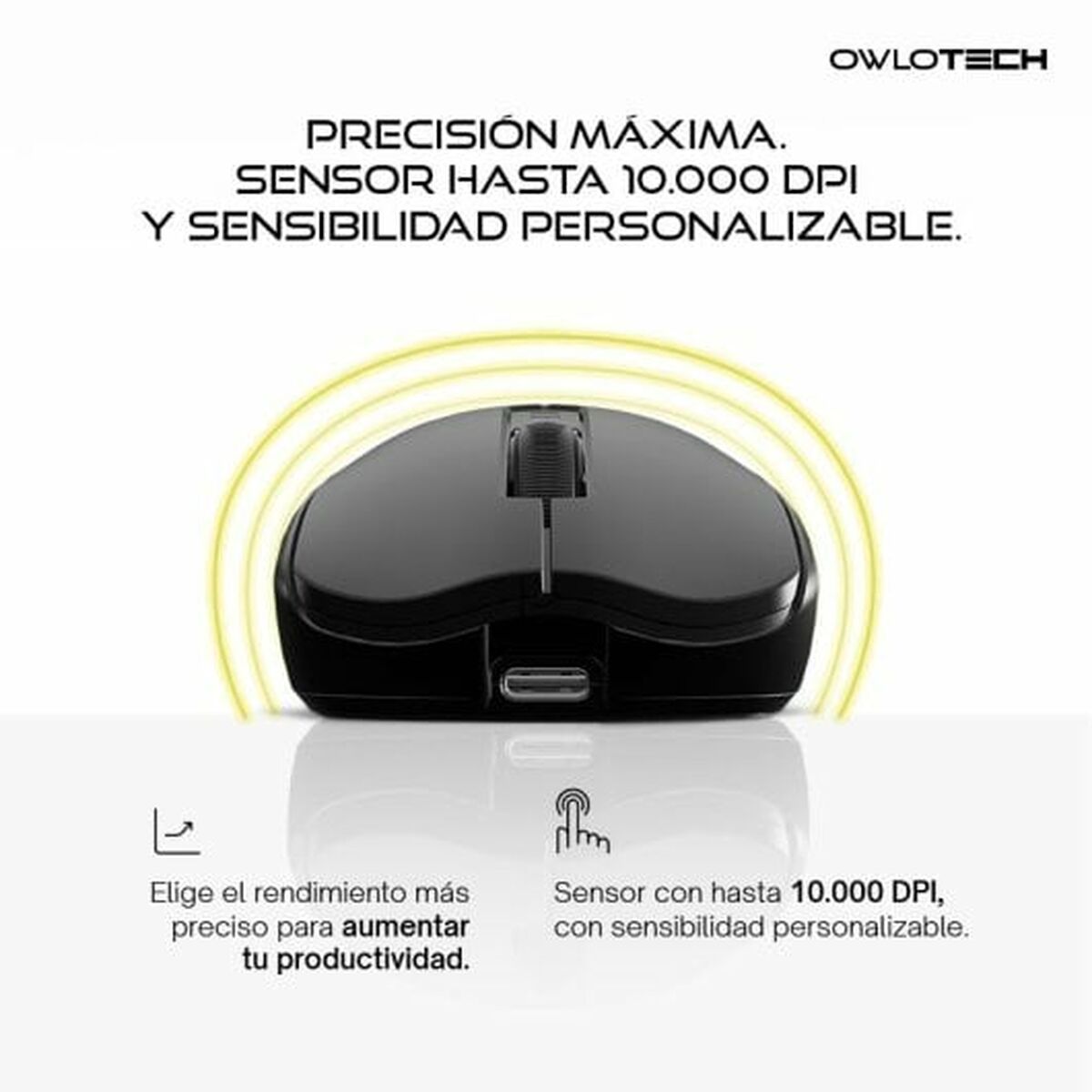 Mus Owlotech Svart 10000 dpi - 5