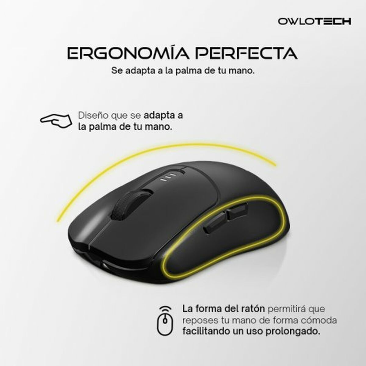 Mus Owlotech Svart 10000 dpi - 3