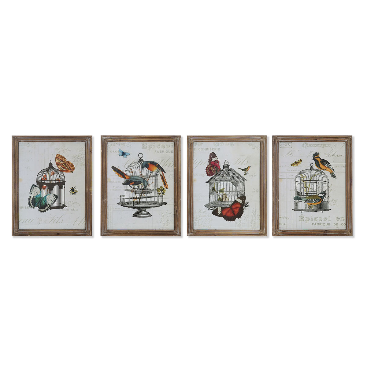 Kanvas DKD Home Decor Trä Kanvas 34 x 2 x 44 cm - 4