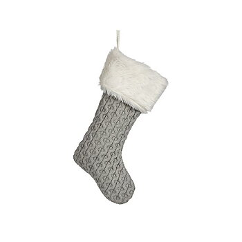 Julgranskula Krist+ Vit Grå Tyg Julstrumpa 28 x 4 x 46 cm (12 antal)
