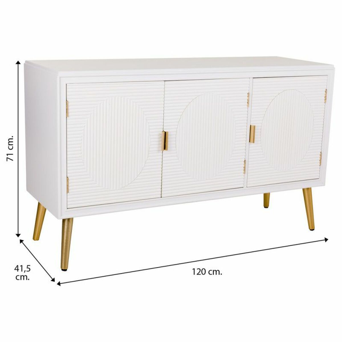 Skänk Alexandra House Living Vit Gyllene Trä MDF 41 x 71 x 120 cm - 7
