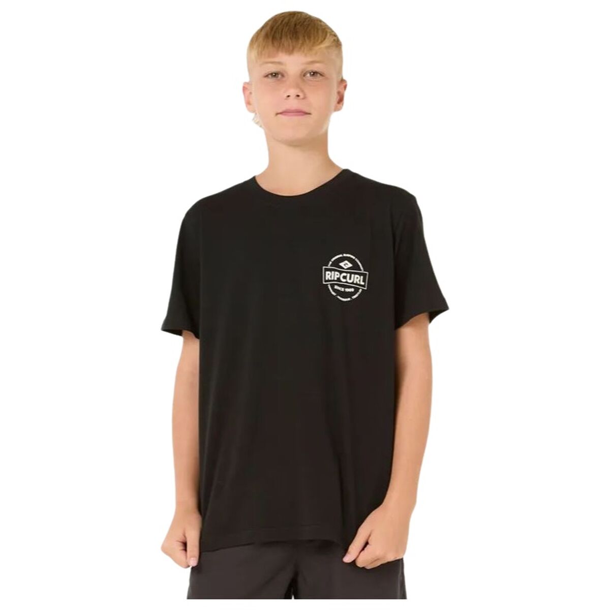 Barn T-shirt med kortärm Rip Curl Staple Svart