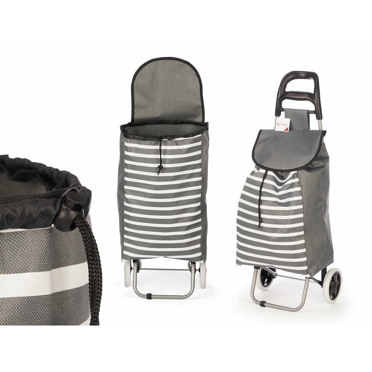 Kundvagn Kinvara Vit Grå 33 L 35,5 x 28 x 94 cm Ränder (6 antal) - 3