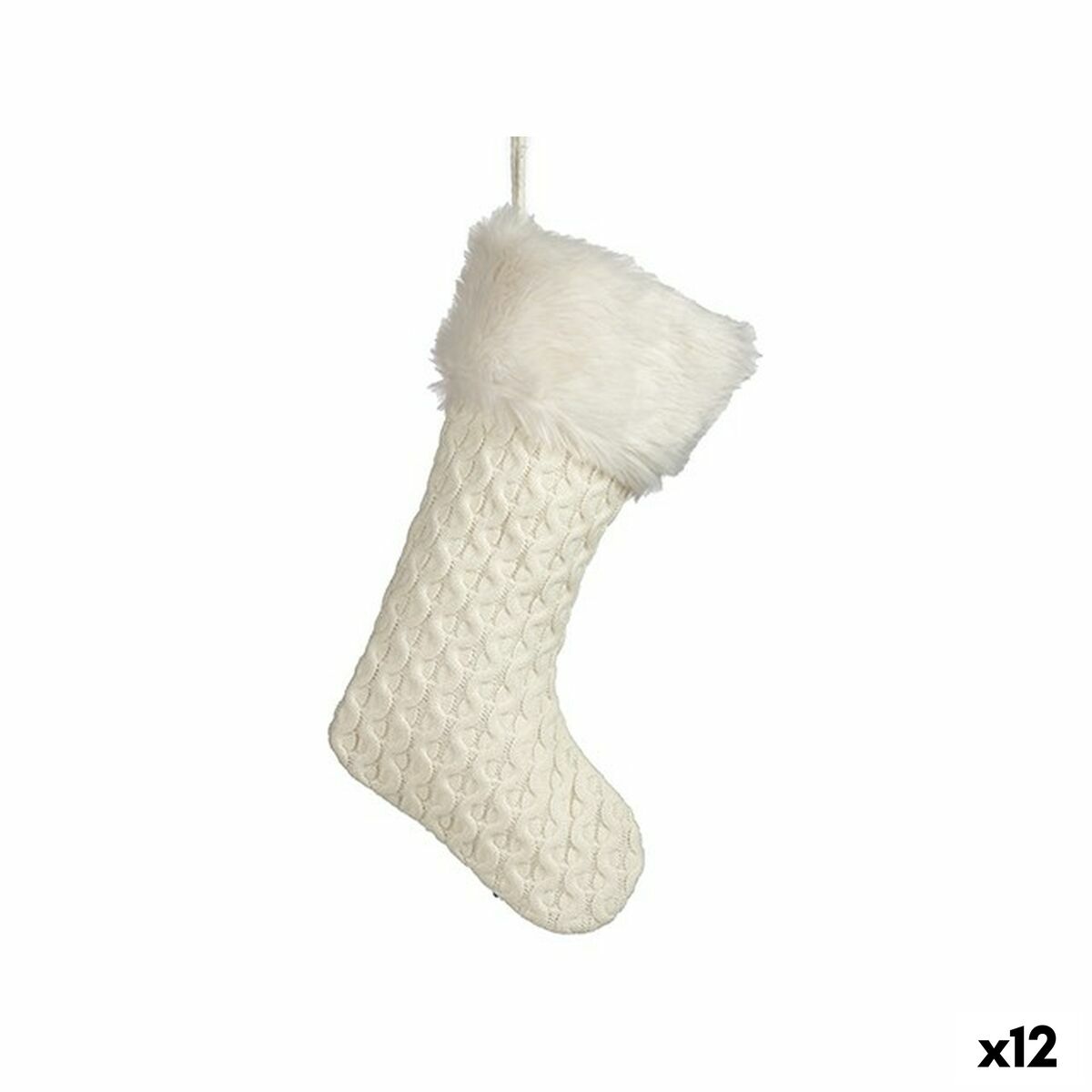 Julgranskula Krist+ FG09-20493C Vit Julstrumpa 28 x 4 x 46 cm (12 antal)