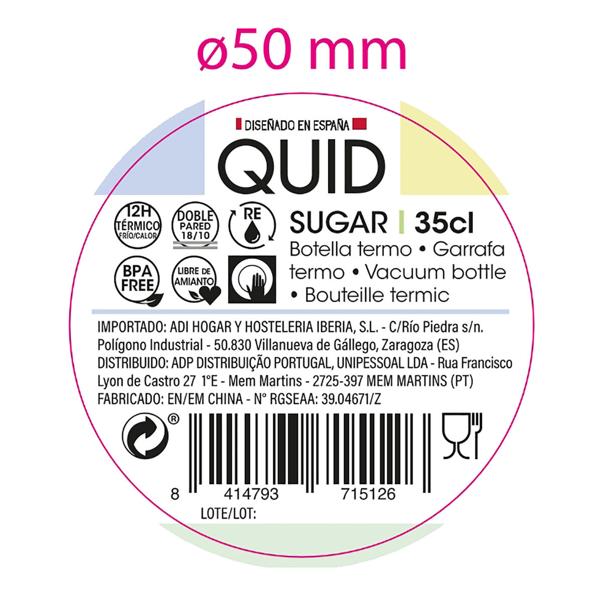 Termos Quid Sugar Gul Metall 350 ml - 2