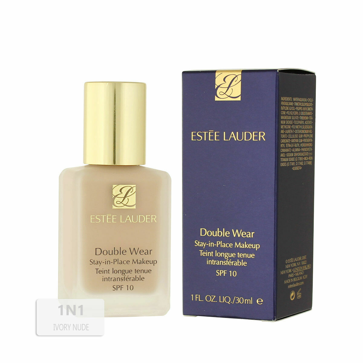 Flytande makeupbas Estee Lauder Double Wear Stay-in-Place Nº 1N1 Ivory Nude Spf 10 30 ml 30 L