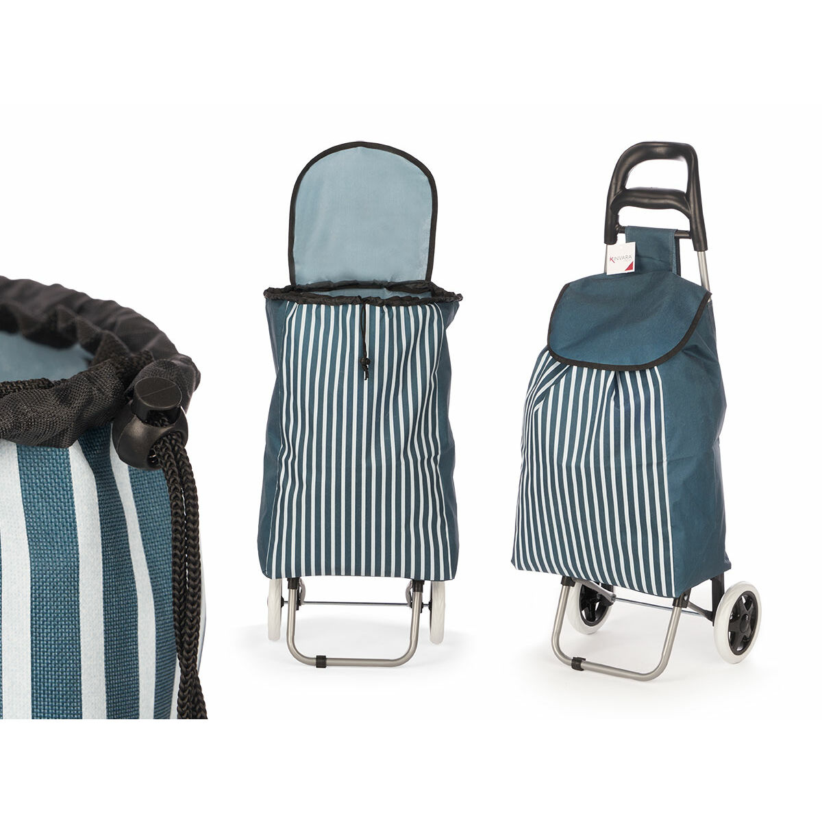 Kundvagn Kinvara Blå Vit 33 L 35,5 x 28 x 94 cm Ränder (6 antal) - 3