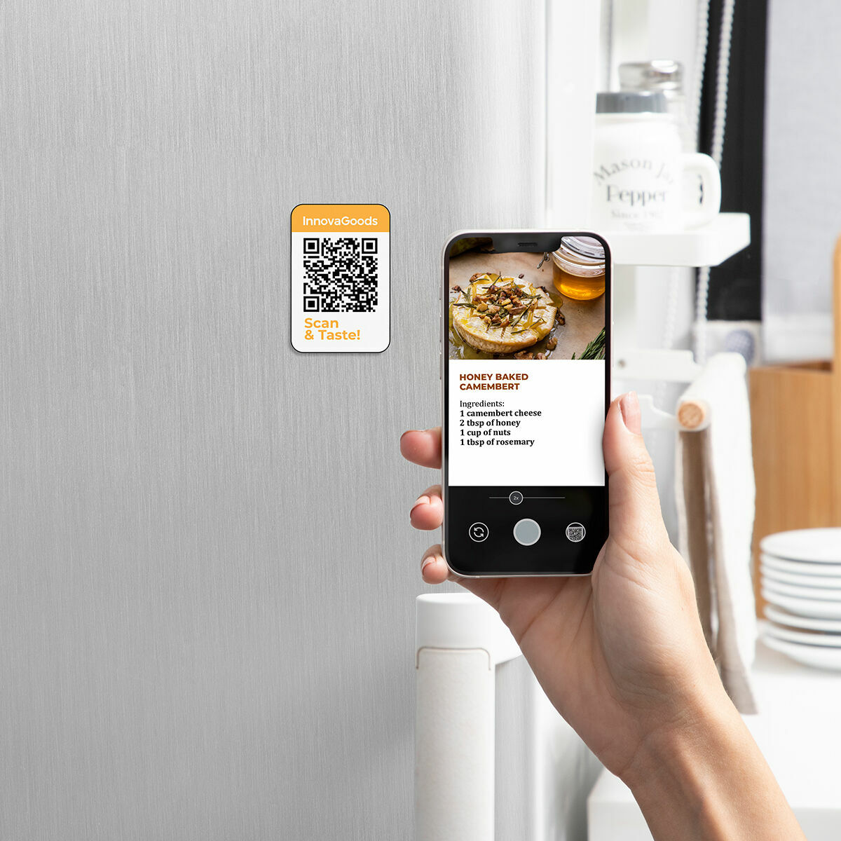 Luftfritös med Grill, Tillbehör och Receptbok InnovaGoods Fryinn 12-in-1 6000 Svart Stål 3400 W 6 L - 8