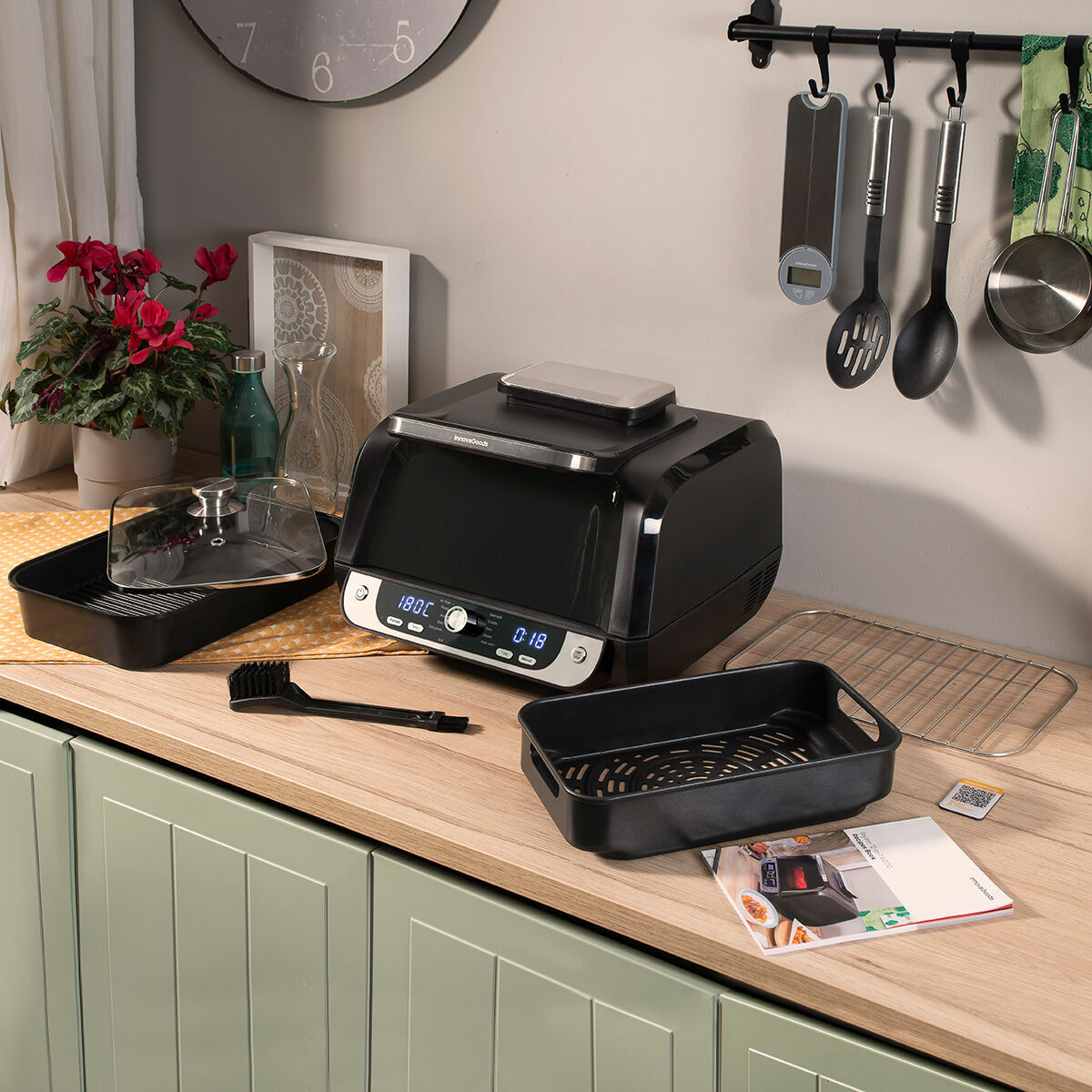 Luftfritös med Grill, Tillbehör och Receptbok InnovaGoods Fryinn 12-in-1 6000 Svart Stål 3400 W 6 L - 22