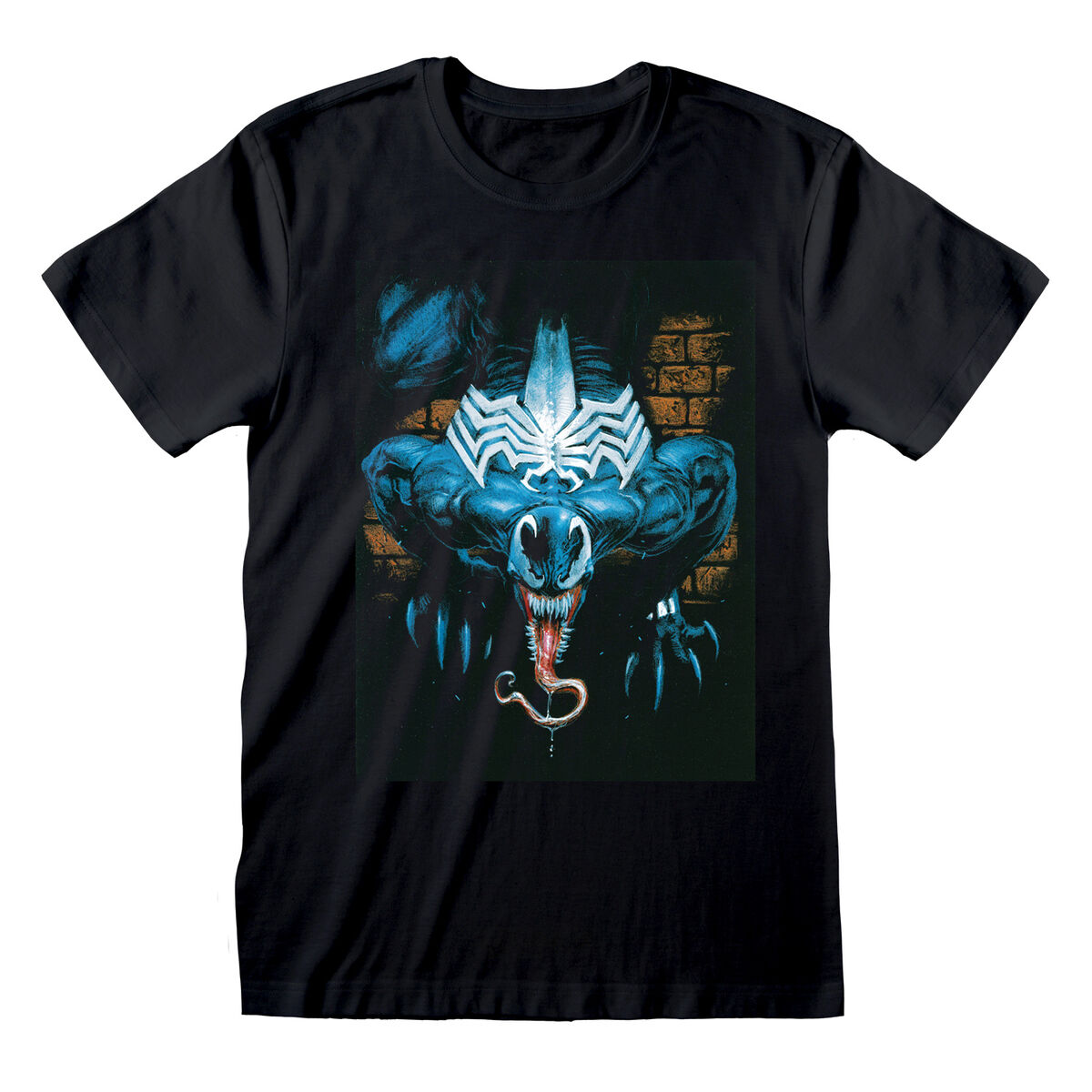 T-shirt med kortärm Marvel Wall Lurker Svart Unisex