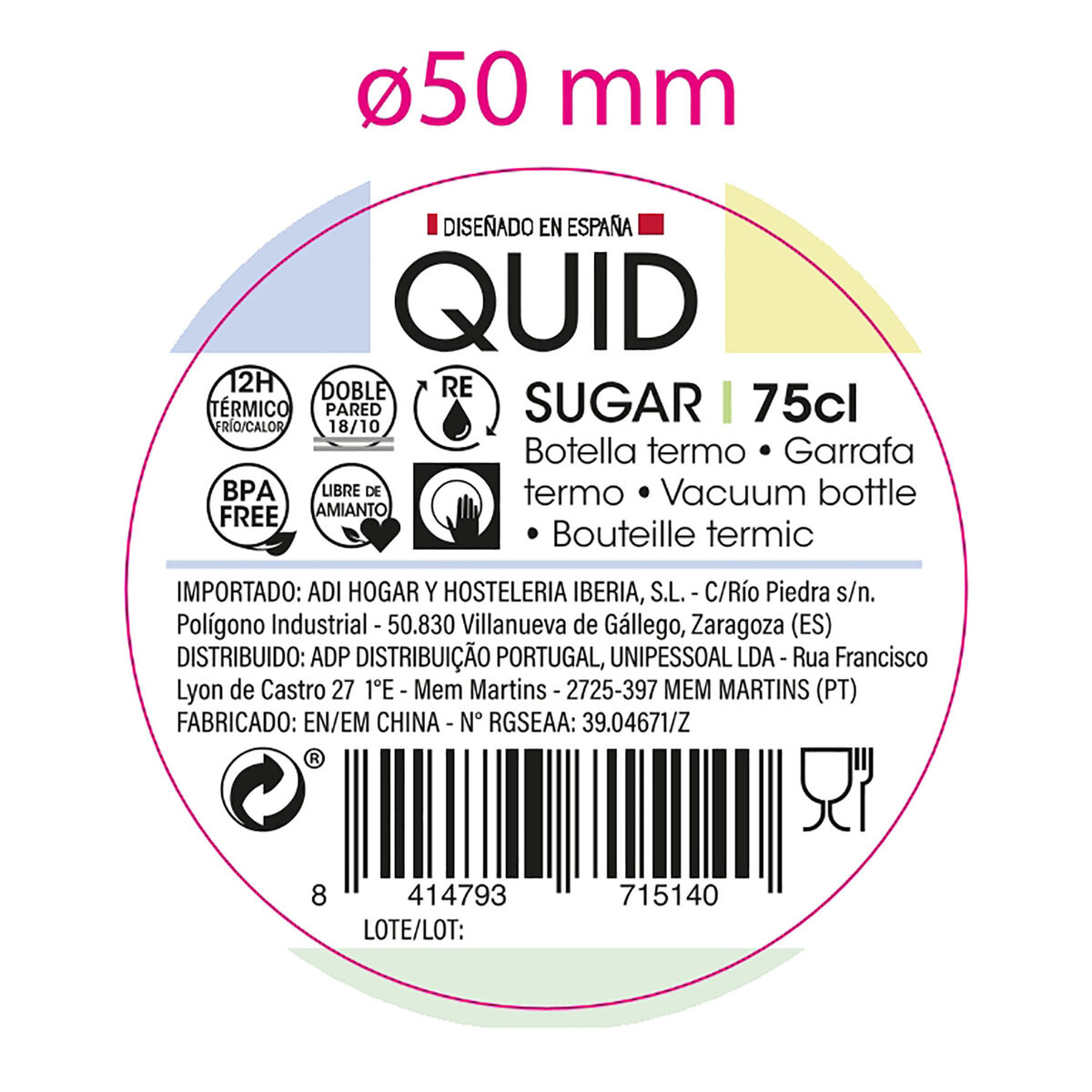 Termos Quid Sugar Blå Metall 750 ml - 2