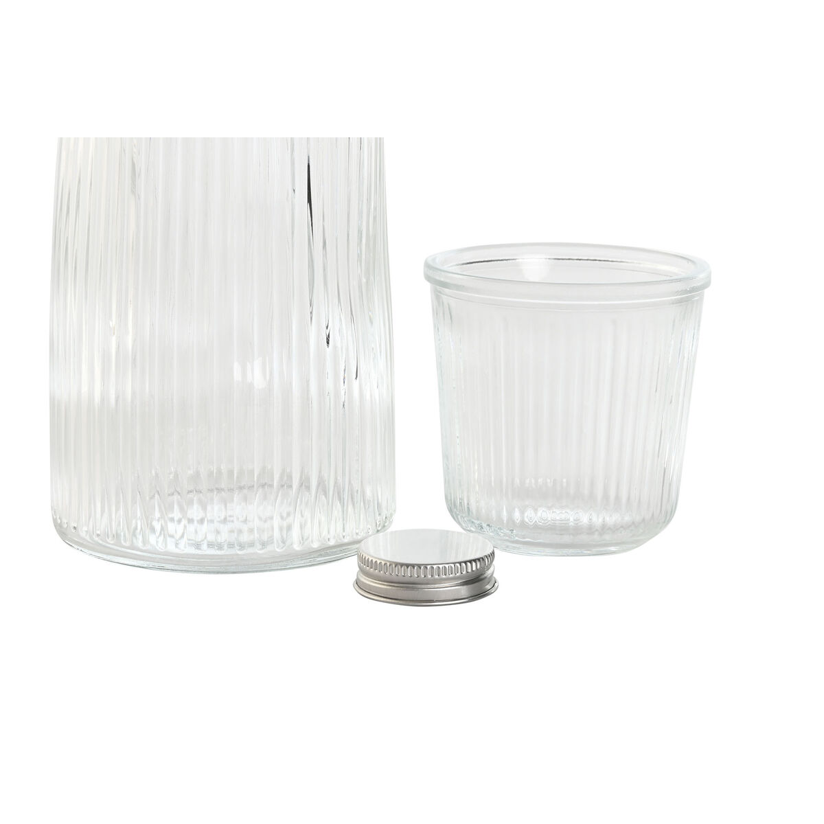Vattenflaska Home ESPRIT Transparent Glas 240 ml 1 L - 3