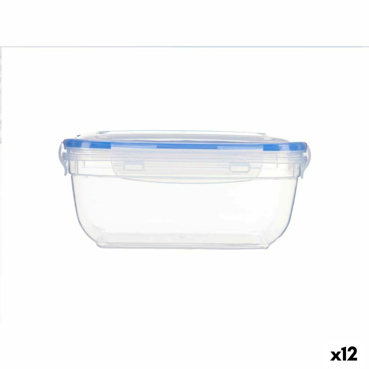 Hermetisk matlåda Fyrkantig Transparent polypropen 1,4 L 14,5 x 8,5 x 20 cm (12 antal)