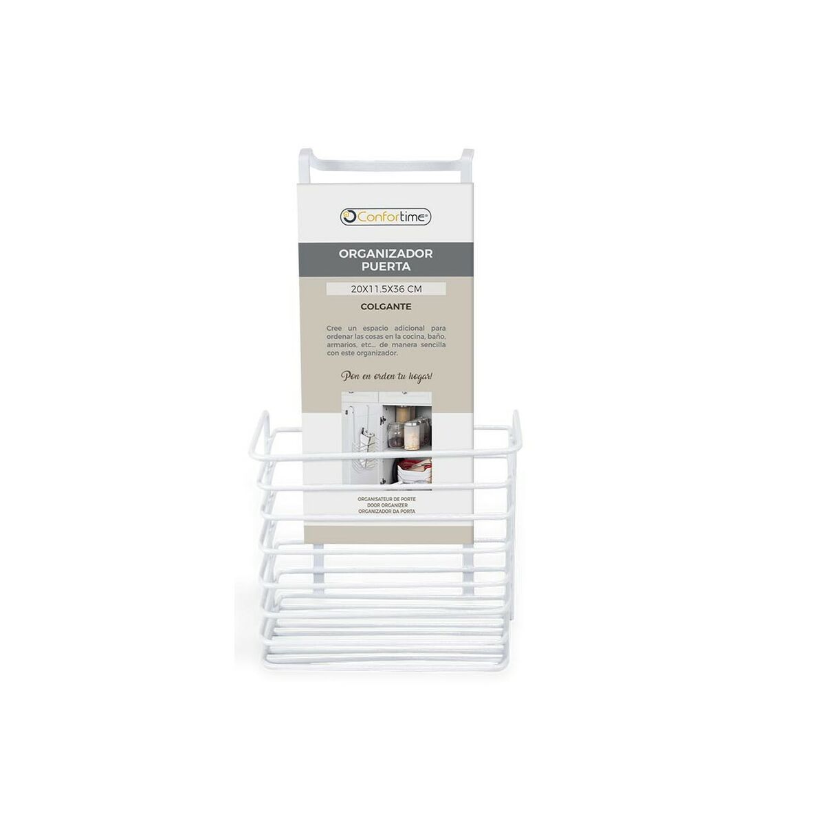 Korg för kökshylla Confortime 19 x 12 x 36 cm Vit (12 antal) - 2