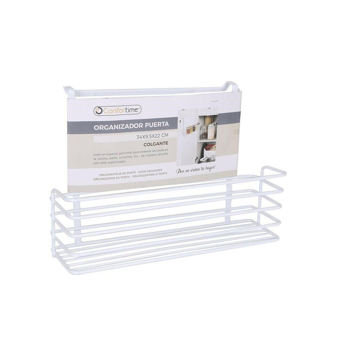 Korg för kökshylla Confortime Vit 34 x 12 x 22 cm (12 antal) - 2