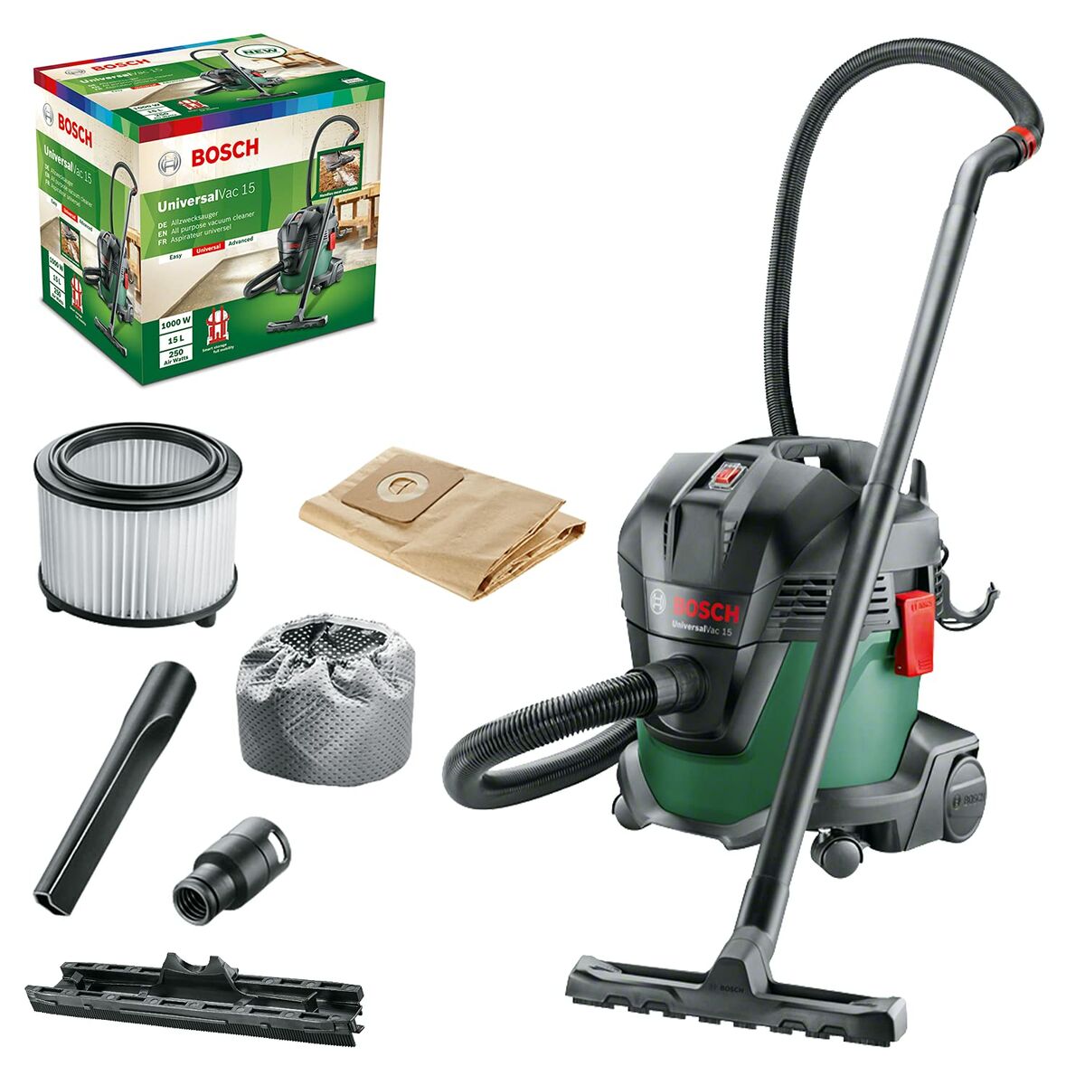 Våt- och torrdammsugare BOSCH Universalvac 15 1000 W 26 kPa 15 L 65 L
