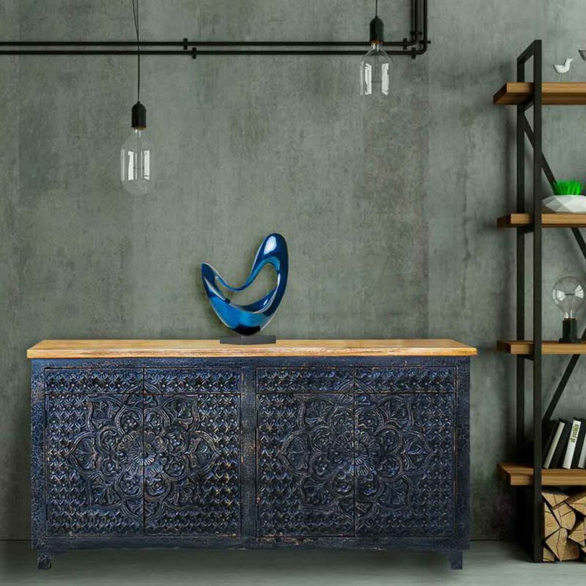 Skänk Alexandra House Living Mangoträ 42 x 92 x 183 cm - 3