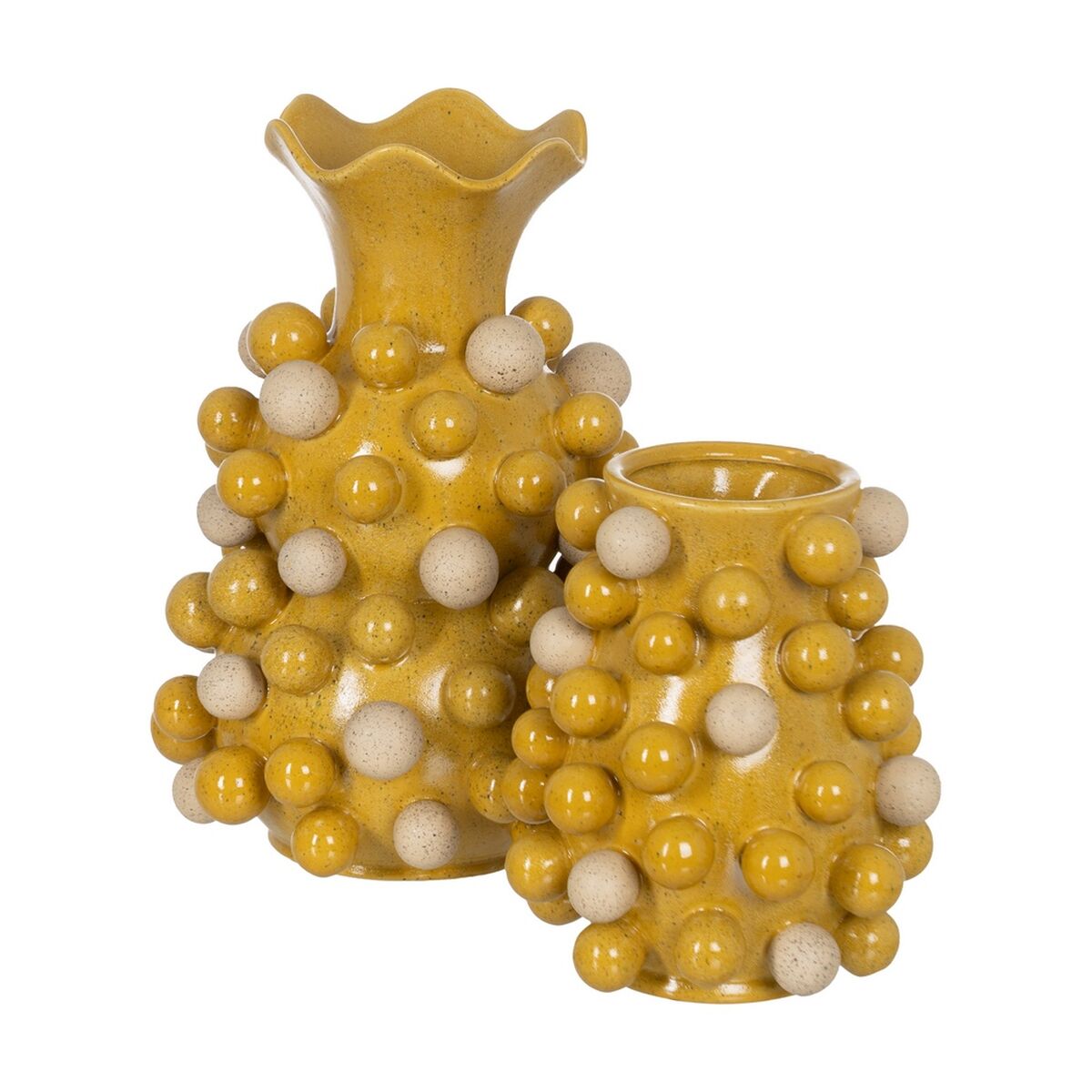 Vas Gul Vit Keramik 28,3 x 28,3 x 39,7 cm - 2