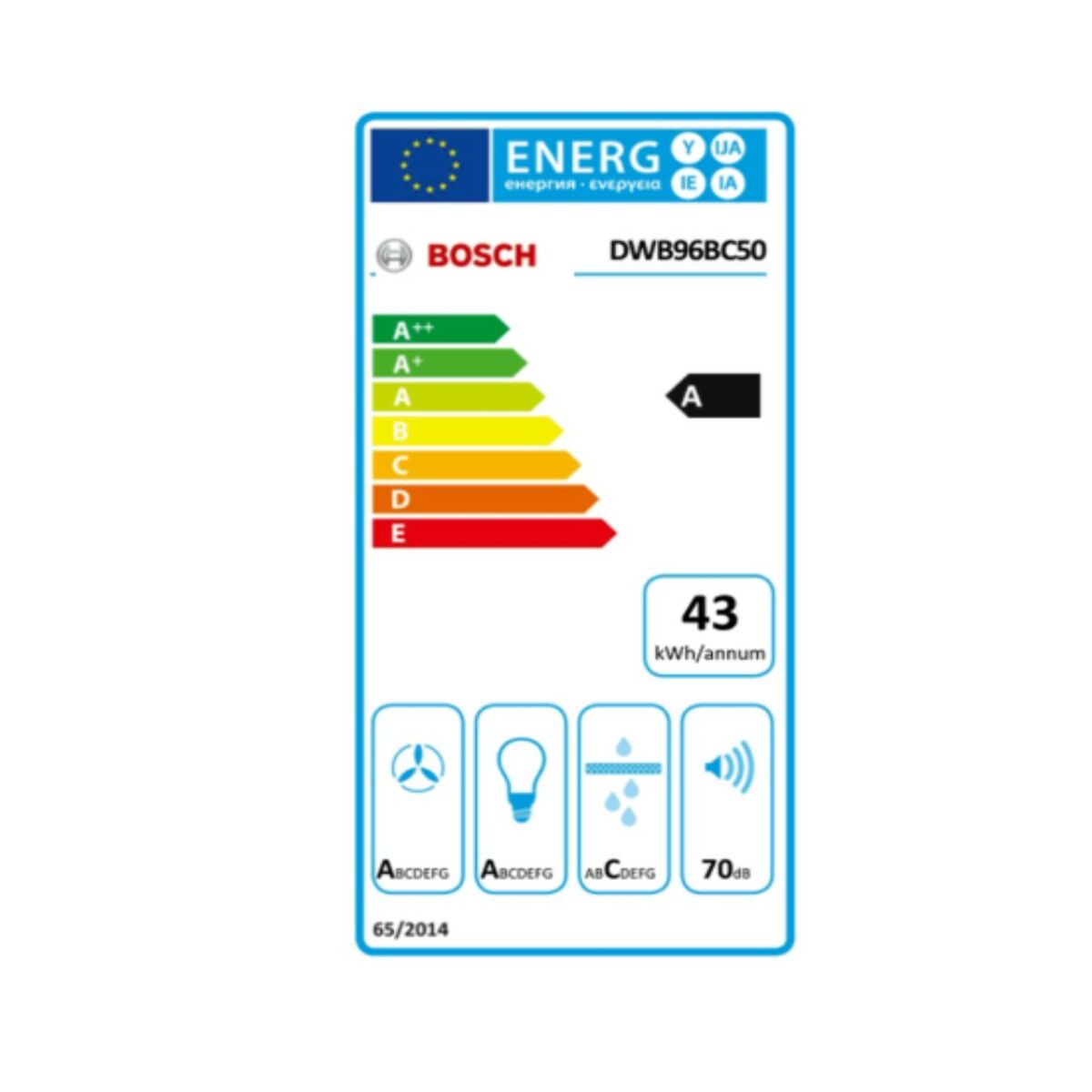 Konventionell fläkt BOSCH DWB96BC50 590 m³/h 70 dB 215W - 5