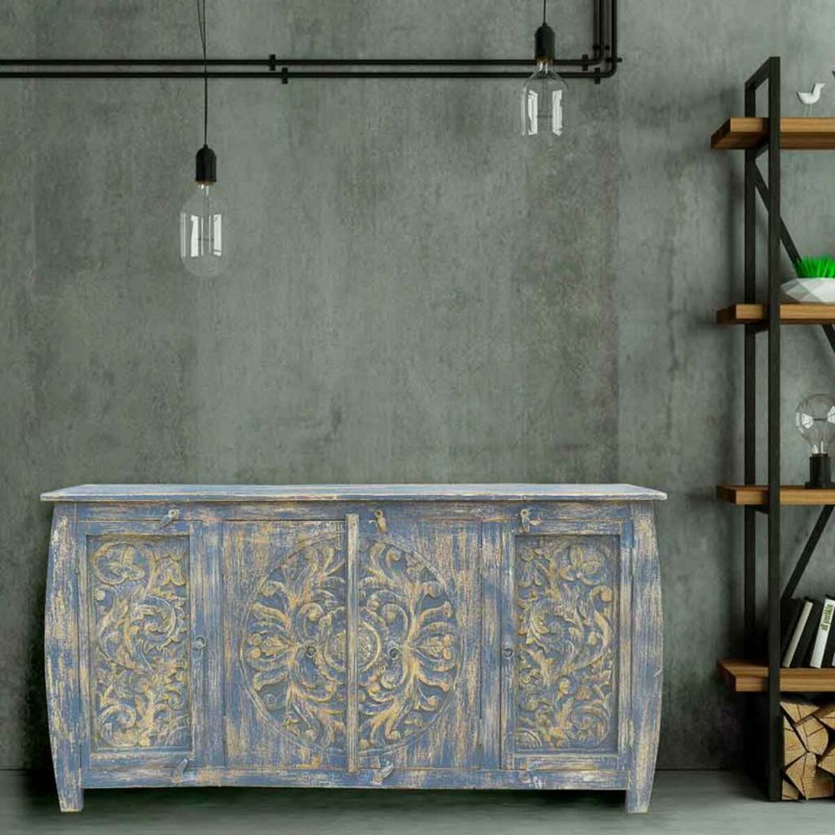 Skänk Alexandra House Living Mangoträ 40 x 83 x 165 cm - 2