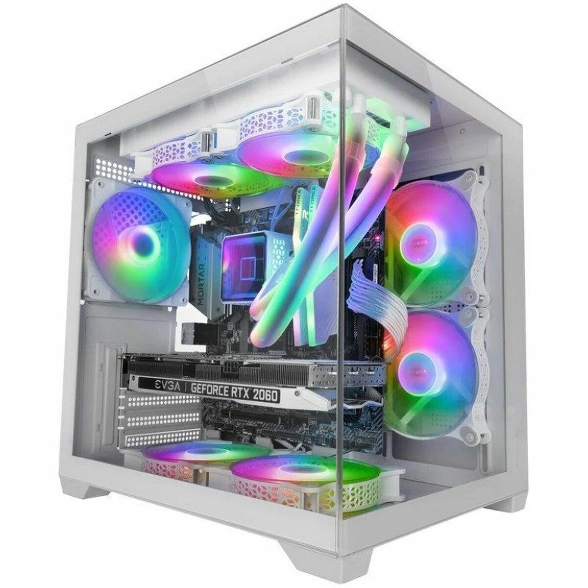 Minitorn Micro ATX / ITX Mars Gaming MCVIEW2W Vit