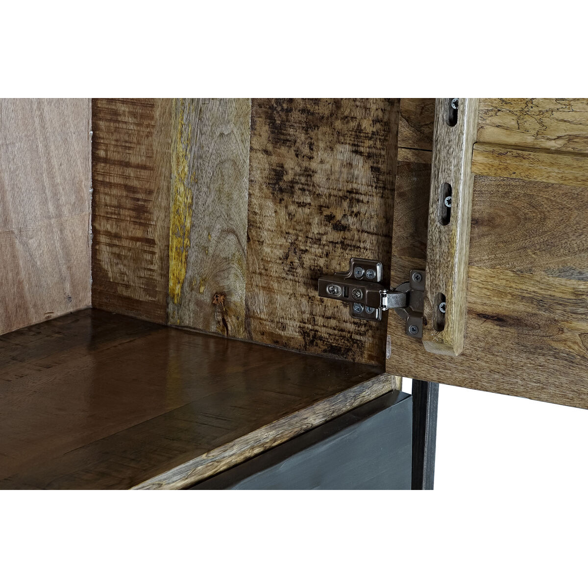 Skåp DKD Home Decor 8424001857029 120 x 41 x 161 cm Naturell Svart Stål Mangoträ - 8