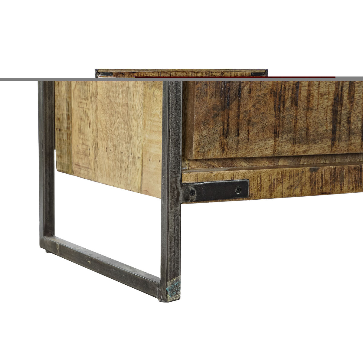 Skåp DKD Home Decor 8424001857029 120 x 41 x 161 cm Naturell Svart Stål Mangoträ - 9