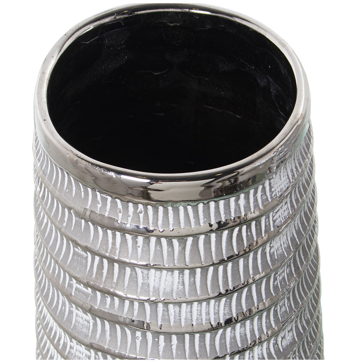 Vas Alexandra House Living Vit Silvrig Keramik 13 x 25 cm - 2