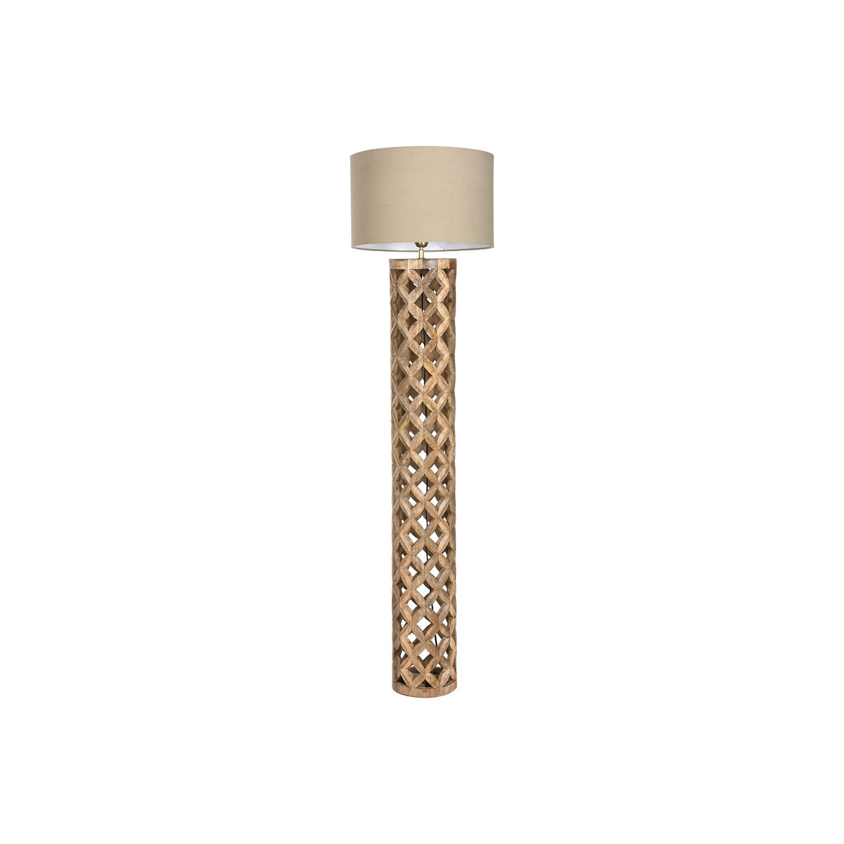 Golvlampa Home ESPRIT Beige Naturell Mangoträ 220 V 41,5 x 41,5 x 158 cm