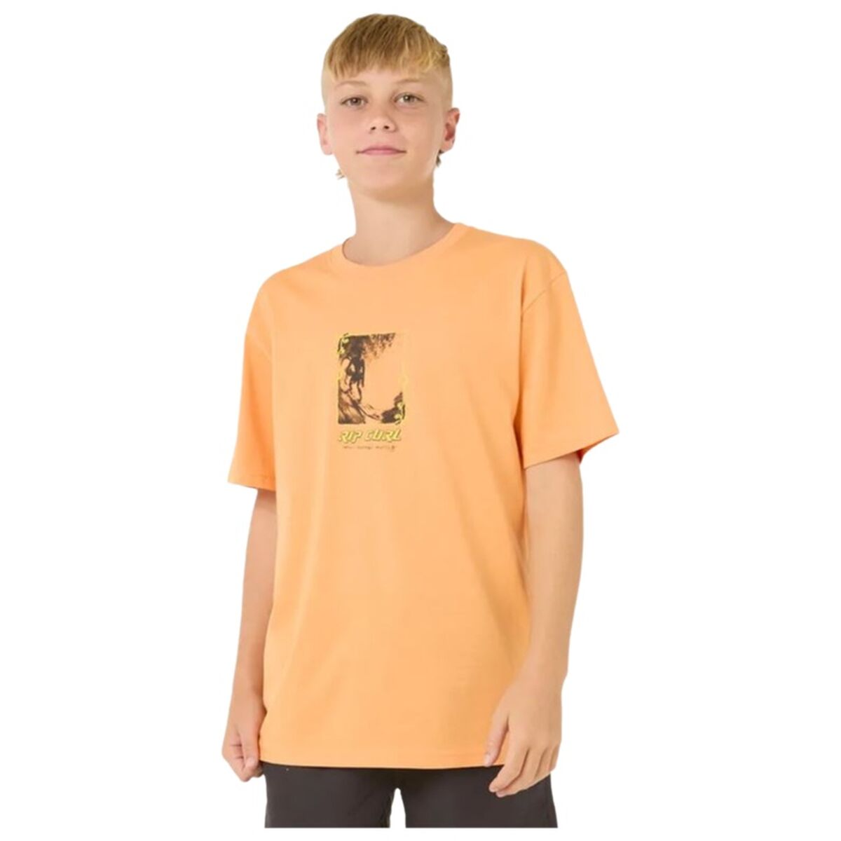 Barn T-shirt med kortärm Rip Curl Raw Energy Frame Tee Orange
