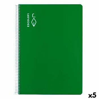 Anteckningsbok ESCOLOFI Grön A4 Din A4 40 Blad (5 antal)