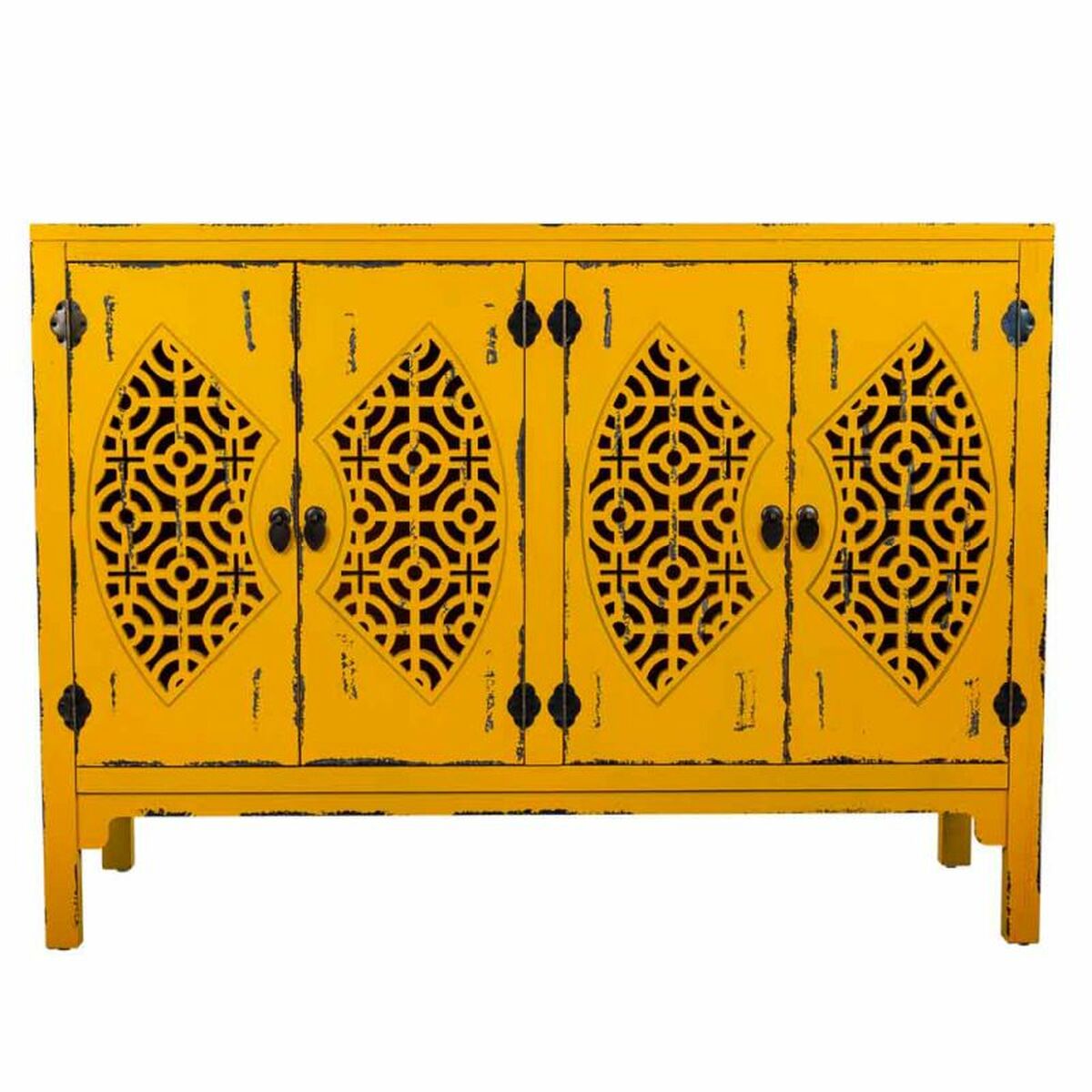 Skänk Alexandra House Living Gul Granträ Trä MDF 40 x 86 x 120 cm - 2