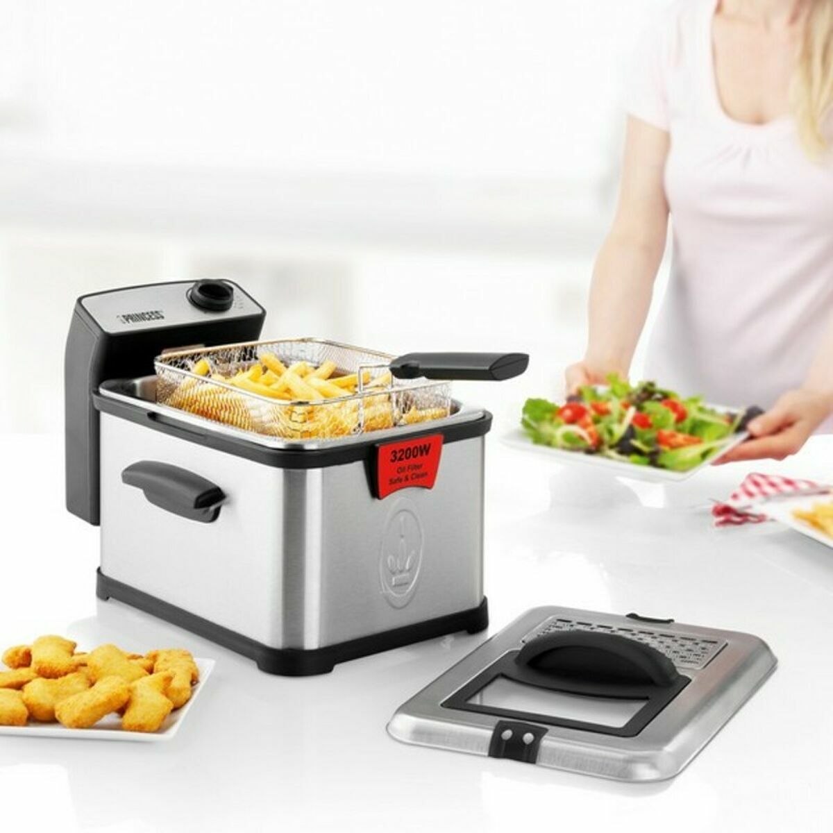 Fritös Princess 3 L 3200W Svart (Renoverade A) - 5