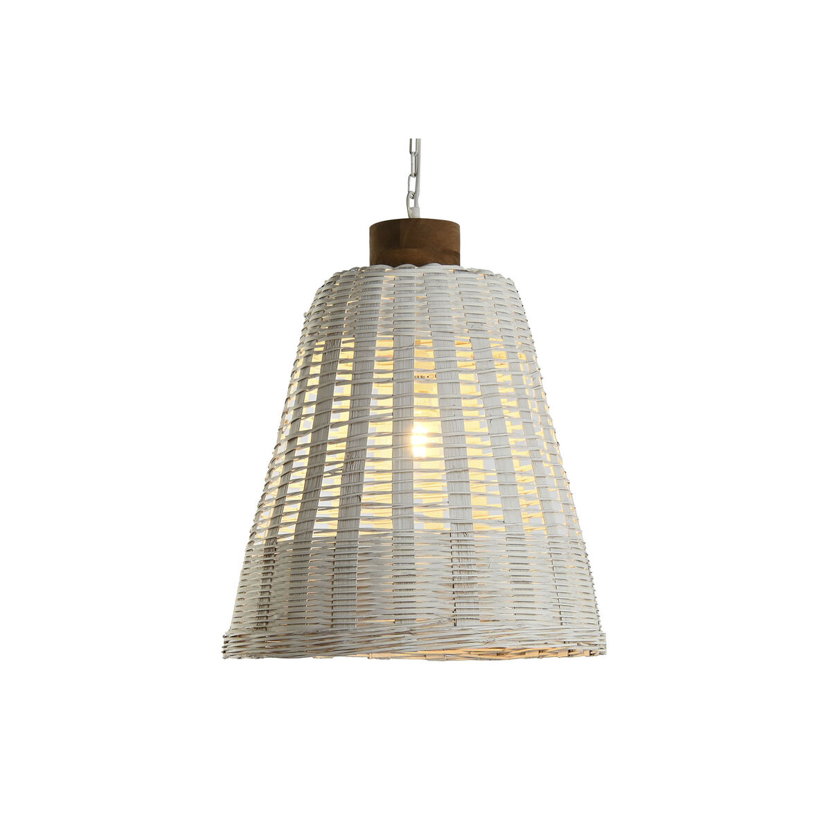 Taklampa Home ESPRIT Vit Bambu Mangoträ 50 W 48 x 48 x 57 cm - 5