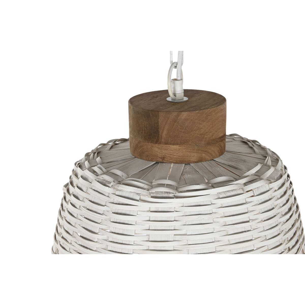 Taklampa Home ESPRIT Vit Bambu Mangoträ 50 W 48 x 48 x 57 cm - 2