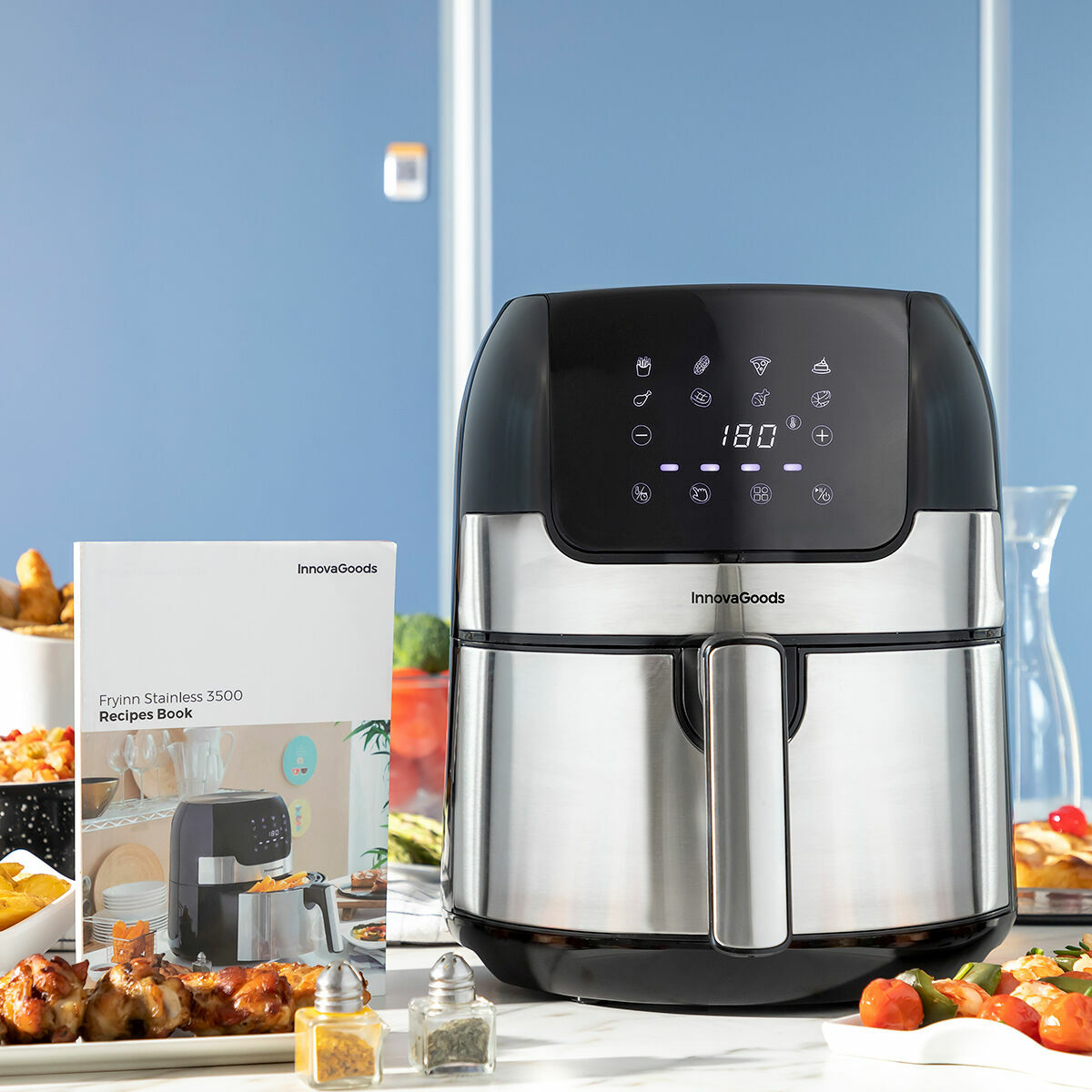 Luftfritös InnovaGoods Svart 1400 W 3,5 L Rostfritt stål (Renoverade A) - 6