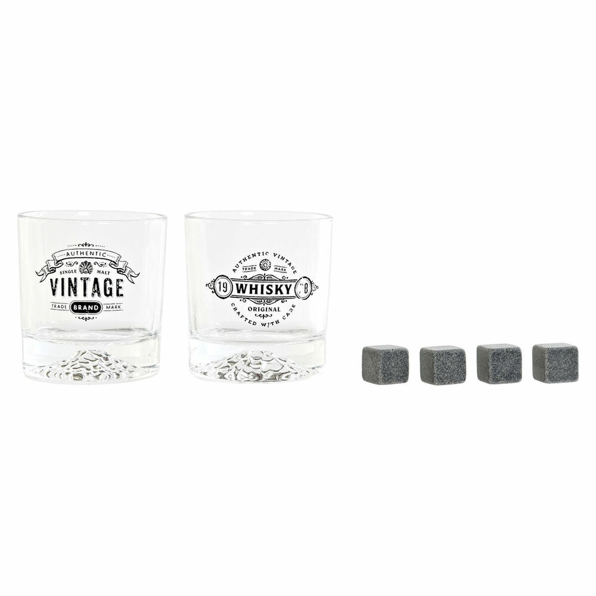 Glasset DKD Home Decor Transparent Mörkgrå Glas Sten Loft 320 ml (6 antal) - 10