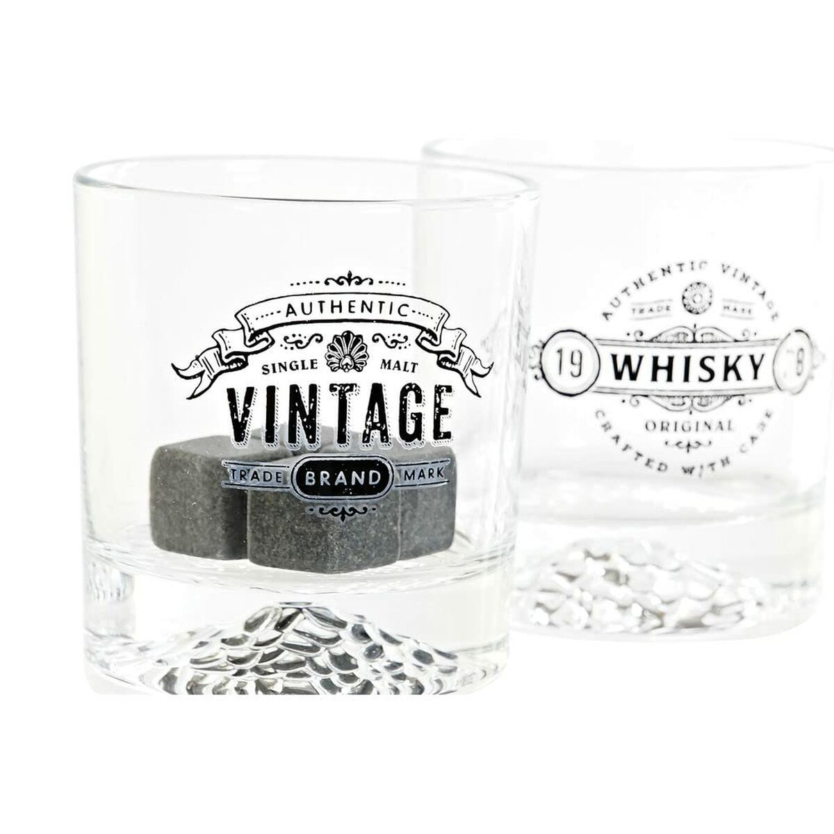 Glasset DKD Home Decor Transparent Mörkgrå Glas Sten Loft 320 ml (6 antal) - 9